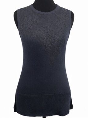Rag & Bone Navy Lace Wool Tank Top xs